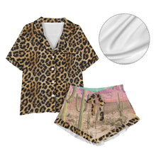 Load image into Gallery viewer, Western Leopard Desert Cowgirl Satin Pajamas