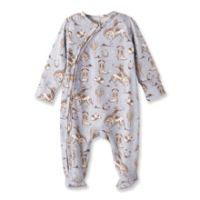 Load image into Gallery viewer, Wild Wrangler/Blue Western Baby Boy Bamboo Zipper Romper