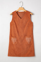 Load image into Gallery viewer, Corduroy Western Mini Dress