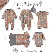 Load image into Gallery viewer, Wild Wrangler/Brown Western Baby Boy Bamboo Zipper Romper