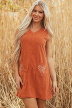 Load image into Gallery viewer, Corduroy Western Mini Dress