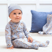 Load image into Gallery viewer, Wild Wrangler/Blue Western Baby Boy Bamboo Zipper Romper
