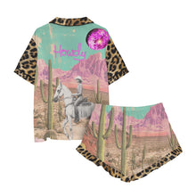 Load image into Gallery viewer, Western Leopard Desert Cowgirl Satin Pajamas
