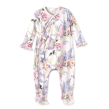 Load image into Gallery viewer, Watercolor Floral Bamboo Baby Girl Zipper Romper
