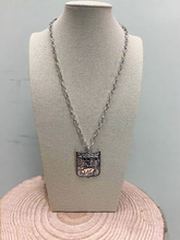 Load image into Gallery viewer, Silver Colored Western Rodeo Pendant Necklace
